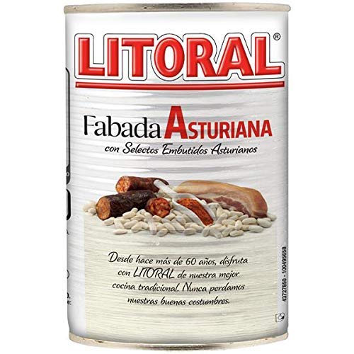 LITORAL Fabada Asturiana - Plato Preparado de Fabada Asturiana Sin Gluten - Pack de 6x435 g