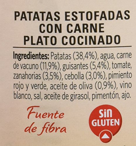 LITORAL Guiso de Patatas Estofadas con Carne - Plato Preparado Sin Gluten - Paquete de 10x420g - Total: 4.2 kg