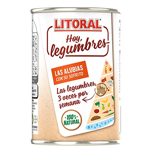 LITORAL Hoy Legumbres Alubias con su sofrito - Plato Preparado de Legumbres Sin Gluten - 430g