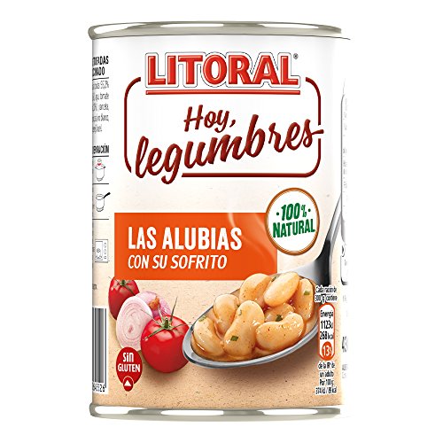 LITORAL Hoy Legumbres Alubias con su sofrito - Plato Preparado de Legumbres Sin Gluten - 430g