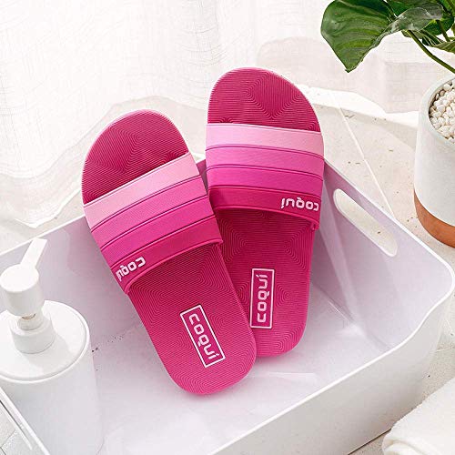 Liuchang - Sandalias unisex con puntera abierta para adultos, para parejas, zapatillas de baño de casa, zapatillas de baño, con fondo suave, color rojo rosa 37, zapatos de agua para piscina liuchang20