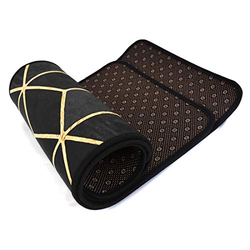 Liuzhou 2pcs Alfombras para Cocina Baño Antideslizantes, Alfombra de Pasillo Lavable, Alfombrilla de Cocina Decorativo, Tapete Absorción de Aceite y Agua 40x60cm y 40x120cm Negro