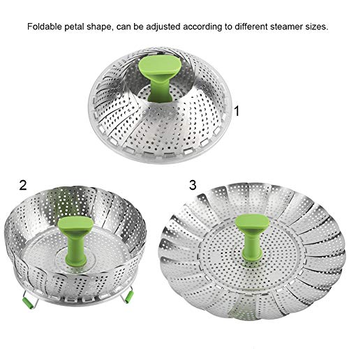 Liyeehao Vaporera Plegable, con un Soporte Triangular Antideslizante Cesta Plegable de 11 Pulgadas para Cocina de Restaurante