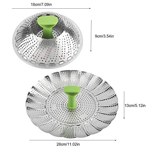 Liyeehao Vaporera Plegable, con un Soporte Triangular Antideslizante Cesta Plegable de 11 Pulgadas para Cocina de Restaurante