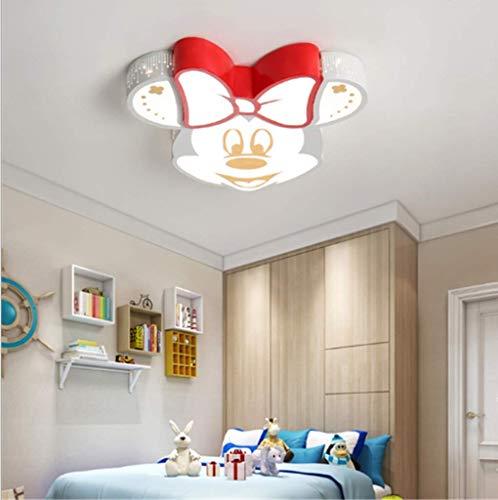 LLDS Lampara Infantil Plafón Redondo Simple Para Dormitorio Moderno Lámpara Decorativa Mickey Mouse Niño Niña Dibujos Animados Plafón Nórdico LED Pantalla De Acrílico