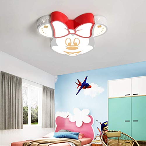 LLDS Lampara Infantil Plafón Redondo Simple Para Dormitorio Moderno Lámpara Decorativa Mickey Mouse Niño Niña Dibujos Animados Plafón Nórdico LED Pantalla De Acrílico