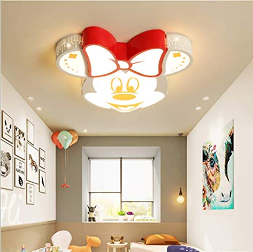 LLDS Lampara Infantil Plafón Redondo Simple Para Dormitorio Moderno Lámpara Decorativa Mickey Mouse Niño Niña Dibujos Animados Plafón Nórdico LED Pantalla De Acrílico