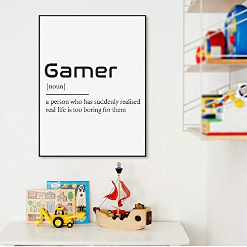 LLXHG Decoración De La Sala De Juegos Gamer Definición Carteles E Impresiones Playstation Fan Gift Modern Art Canvas Painting For Boys Bedroom Man Cave-40X60Cmx2 Sin Marco