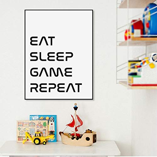 LLXHG Decoración De La Sala De Juegos Gamer Definición Carteles E Impresiones Playstation Fan Gift Modern Art Canvas Painting For Boys Bedroom Man Cave-40X60Cmx2 Sin Marco