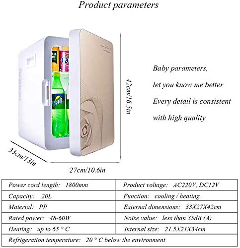 LLYU Congeladores portátiles Refrigerador for automóvil 20L Dormitorio de Estudiantes de Baja Potencia Mini automóvil Sistema de refrigerador pequeño Coche refrigerado Hogar de Doble Uso