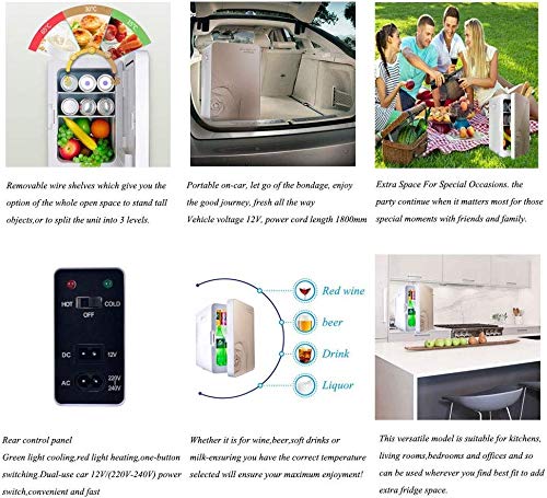 LLYU Congeladores portátiles Refrigerador for automóvil 20L Dormitorio de Estudiantes de Baja Potencia Mini automóvil Sistema de refrigerador pequeño Coche refrigerado Hogar de Doble Uso