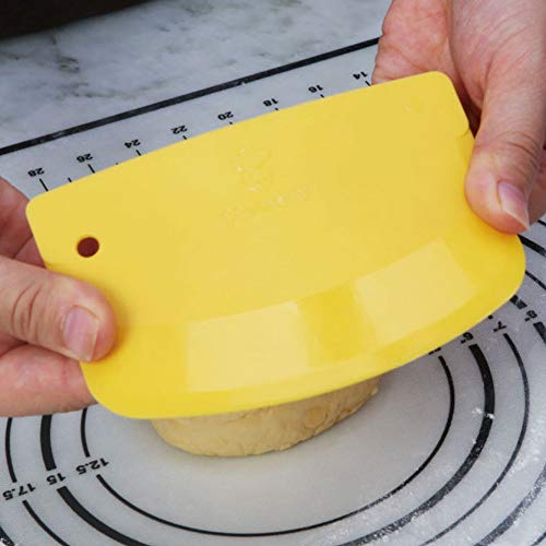 LNIMIKIY Raspador Masa Herramientas repostería Utensilios para Hornear Plástico Flexible Caja Fuerte para espátula Gadgets Cocina Cortador Fondant Borde Curvo Suave