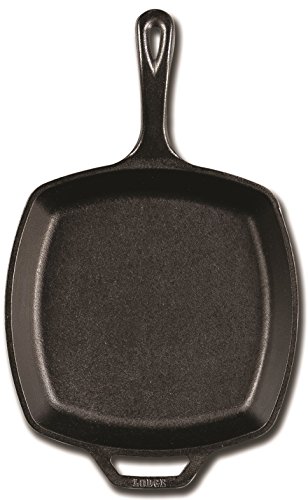 Lodge Sartén Plancha Cuadrada 26cm INLODGE.L8SQ3, Inoxidable, Negro, 26.7 cm