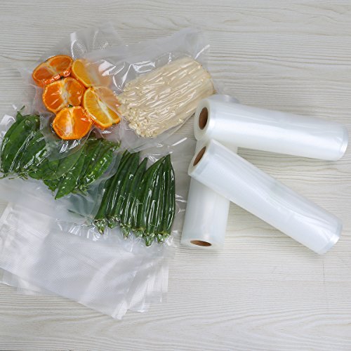 LOHOTEK Bolsas al Vacio, Rollos para Envasadora Sellador de Vacío 3 Rollos 20 x 500cm y 3 Rollos 28 x 500cm Bolsas Profesional para la Conservación de Alimentos Protector la Comida para Cocina