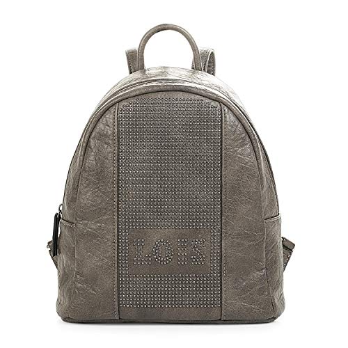 Lois - Mochila Pequeña de Mujer de Diseño Casual. Cuero PU y Remaches. Ideal para Diario Paseo Viaje o Compras. Cómoda y de Estilo Elegante. Calidad Moda Marca y Diseño. 94799, Color Taupe