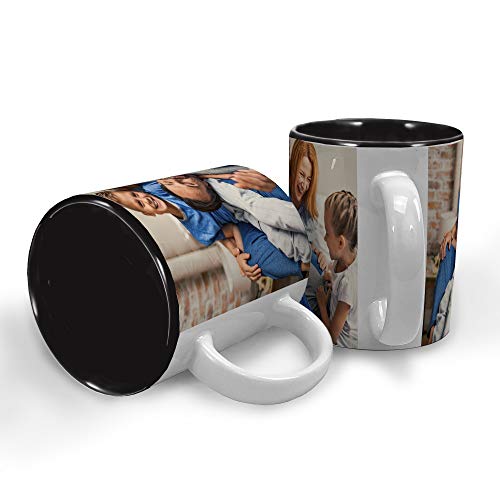 LolaPix Tazas Personalizadas con Frases. Regalos Personalizados con Foto. Taza Personalizada de Cerámica. Taza con Color Interior Negro