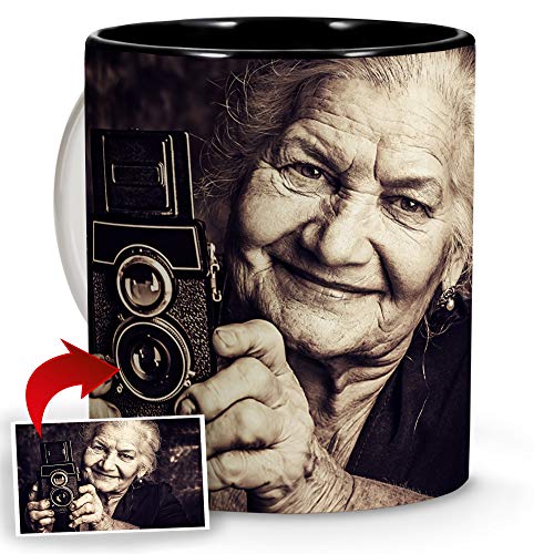 LolaPix Tazas Personalizadas con Frases. Regalos Personalizados con Foto. Taza Personalizada de Cerámica. Taza con Color Interior Negro