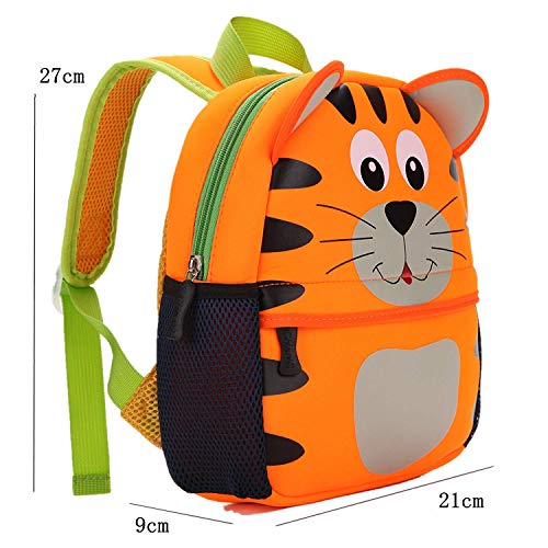 Longsing Mochila para Niños,Animales 3D Lindas Mochila para Preescolar Niños Pequeños.(Tigre)