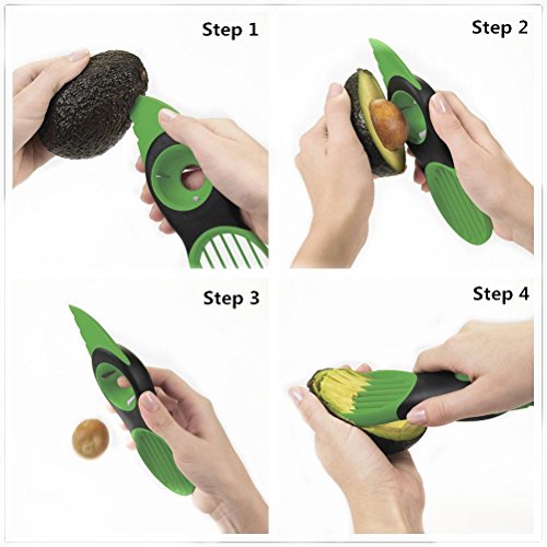 Lorcoo fruta Slicer Juego: cortador de aguacate cortador herramienta y corte kiwi pelar