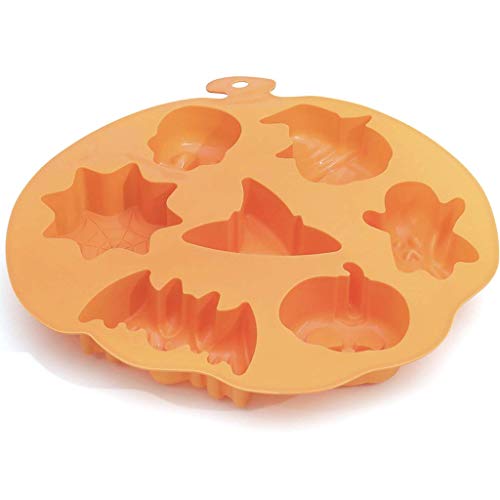 LQH Pastel de Silicona del Estilo de Vacaciones de Halloween Molde 7 cavidades Calabaza Fantasma Bat Forma Co