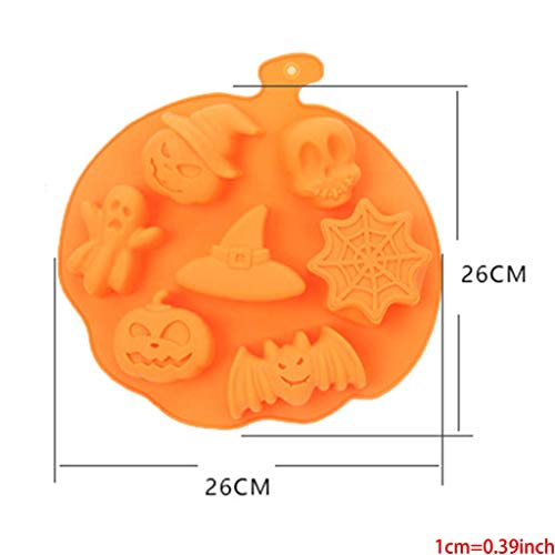 LQH Pastel de Silicona del Estilo de Vacaciones de Halloween Molde 7 cavidades Calabaza Fantasma Bat Forma Co