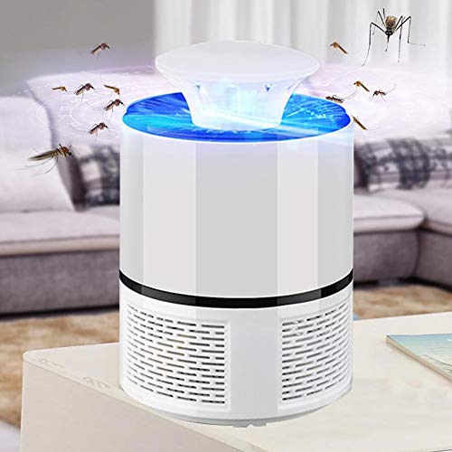 LSXSZZ8-Trampa Mosquitos Moscas Insectos, Mata Mosquitos Atrapa Electrico Lampara con Luz USB LED para Interior Casa Jardín (White, 19)