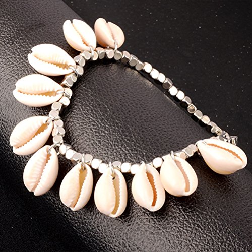 LUOEM Pulsera de Tobillo con Conchas de Aleación Ajustable Reglo Ideal para Mujeres Niños Día de la Madre