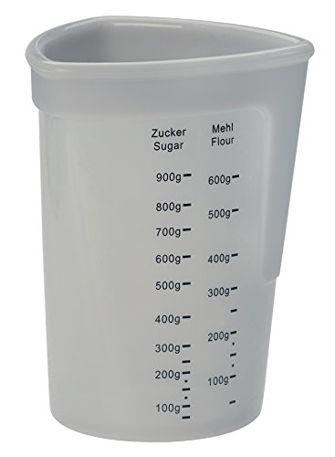 Lurch 70260 - Jarra medidora de silicona (100% libre de BPA, platino, 1 L, con escalas para líquidos, harina y azúcar, transparente)