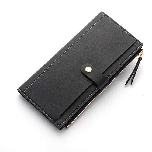 Luxe - Cartera de Piel sintética con Cierre de Cremallera, para Mujer, con Tarjeta, para Tarjetas de crédito, diseño con Texto Lady Clutch, Negro (Negro) - 8084325641133