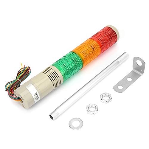 Luz de advertencia LED 220V DC Máquina de alto brillo Plegable Industrial Señal de 3 capas Luz de alarma constante Rojo/Naranja/Verde para máquinas herramientas, equipos mecánicos, etc.