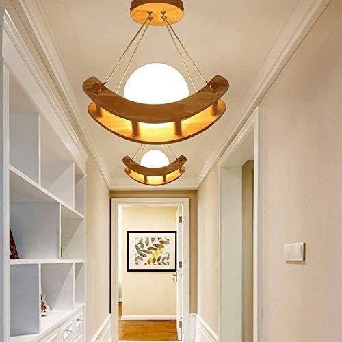 Luz de techo Accesorios encastrado en el techo de madera de la lámpara de la lámpara esférica blanca Accesorios Cortina de cristal Suspensión Luz Dormitorio Pasillo Cocina Baño de la lámpara E27 Ediso