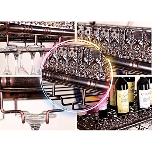 LYPGA Perchero de vinos al revés Estilo Simple Colgador de Vidrio de Vino Colgante de Hierro Estante de decoración de Techo para Bares, restaurantes, cocinas (Color : Bronce, Tamaño : 120 * 35cm)