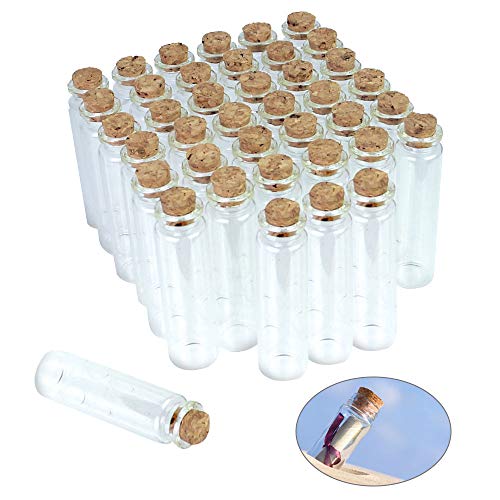 LYTIVAGEN 40 PCS Botellas de Cristal de 20 ml, Botellas de Vidrio Pequeñas con Tapones de Corcho Frascos de Muestra para Decoración de DIY, Aromas, Aceites, Especias, Bodas