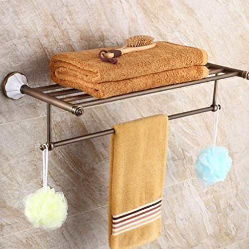 M-J Sencillez de Moda para el Hogar Toalleros Cuarto de Baño Retro Hardware Cobre Vitrinas Remolque Simplicidad de Moda para el Hogar Estante para Toallas Accesorios de Racks de Almacenamiento, 6