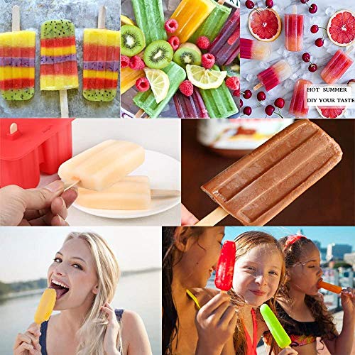 Mafiti MC100 Molde para Hacer Helados, Mini moldes de Helados y Aperitivos (Material: Silicona alimentaria Se Incluyen 50 Palos de Madera)