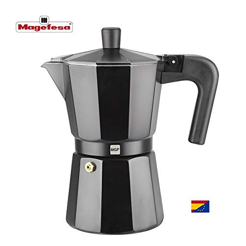 Magefesa 01PACFKEB12 - Cafetera modelo KENIA NOIR en aluminio esmaltador, 12 tazas