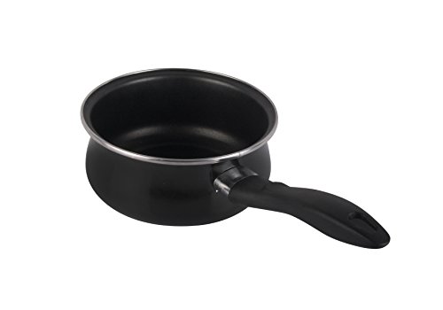 Magefesa 2422800 Black cazo 14 cm de Acero esmaltado, Antiadherente bicapa Reforzado, Color Negro Exterior. Apta para Todo Tipo de cocinas, incluida inducción