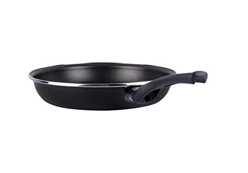 Magefesa Black Sartén 28 cm de acero esmaltado, antiadherente bicapa reforzado, color negro exterior. Apto para todo tipo de cocinas, incluida inducción.