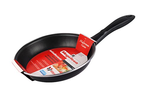 Magefesa Black Sartén 28 cm de acero esmaltado, antiadherente bicapa reforzado, color negro exterior. Apto para todo tipo de cocinas, incluida inducción.