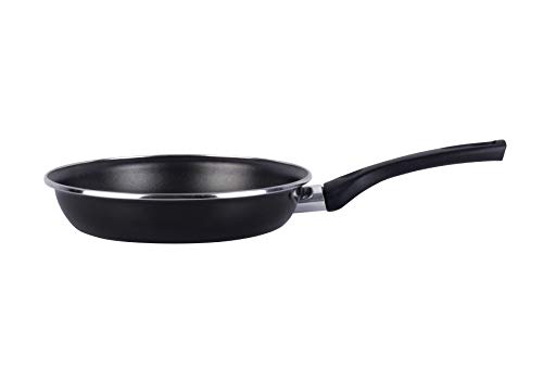 Magefesa Black Sartén 28 cm de acero esmaltado, antiadherente bicapa reforzado, color negro exterior. Apto para todo tipo de cocinas, incluida inducción.