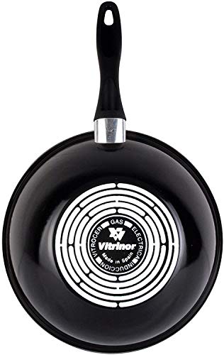 Magefesa Black Wok 28 Cm de Acero Esmaltado, Antia, Vitrificado, Negro