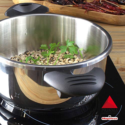 MAGEFESA Prisma Olla a presión Super rápida de fácil Uso, Acero Inoxidable 18/10, Apta para Todo Tipo de cocinas, Incluido inducción. (4L + 6L)