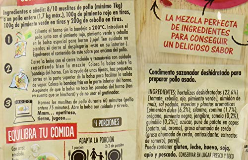 Maggi Jugoso al Horno Receta Mejicana - 1 Bolsa para Horno con Condimentos - Pack de 8x40g