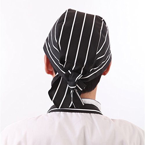 MagiDeal 3pcs Gorras de Chef Cocinero Panadero Bandana Unisexo Ropa Accesoiro De Moda de Negro Rojo Blanco - Multicolor, Único