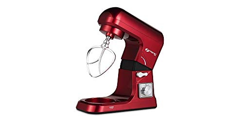 MAGNANI Robot de Cocina Rojo 1000W, Robot de Cocina batidora 5L, Batidora Multifuncional con 3 Accesorios y Tapa, Batidora para Montar Huevos, amasar, Mezclar