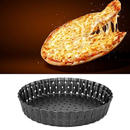 MAGT Plato para Hornear Pizza, 1Pcs Espesador doméstico Profesional Acero Inoxidable al Carbono Antiadherente Molde para Pizza Bandeja para Hornear Herramientas de Cocina para Hornear(M (20 cm))