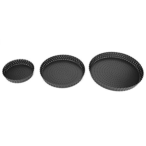 MAGT Plato para Hornear Pizza, 1Pcs Espesador doméstico Profesional Acero Inoxidable al Carbono Antiadherente Molde para Pizza Bandeja para Hornear Herramientas de Cocina para Hornear(M (20 cm))