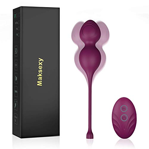 Maksexy Bolas Chinas para Mujer - 12 Modos para Ejercicios Kegel de Control Remoto y Reafirmantes de Músculo Pélvico