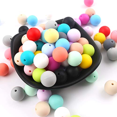 Mamimami Home 50 Unids Bebé Mordedor De Silicona 12mm Granos Redondos De Grado Alimenticio Collar De Masticable DIY Pulsera Hecha A Mano De La Dentición Accesorios Montessori Juguetes Bebé Regalo