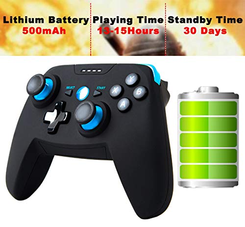 Mando para Android/PC/PS3/TV Inalámbrico, Maegoo Bluetooth Android Móvil Mando de Juegos con Soporte Retráctil, 2.4G Inalámbrico PC/PS3/TV Mando Controlador Gamepad con Doble Vibración